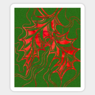 Miniature Aussie Tangle 020 in Xmas Red and Green Sticker